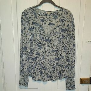 Lucky Brand Floral Print Long Sleeve Top
